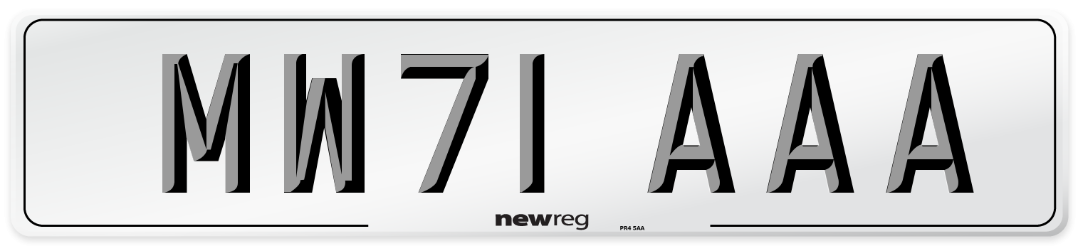 MW71 AAA Number Plate from New Reg